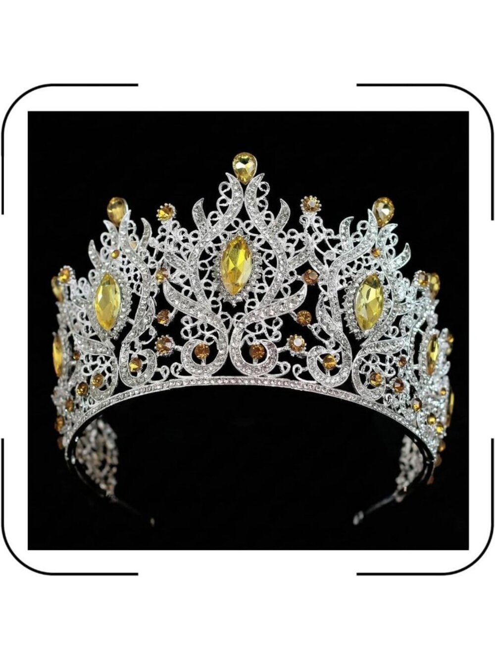 Elegant Rhinestone Bridal Crown & Tiara for Wedding, Prom, Quince, Pageant Hair